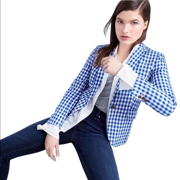 J. Crew Jackets & Blazers - J. Crew Linen Gingham Blazer
